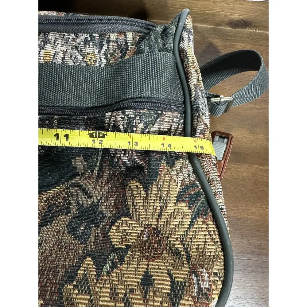 Jaguar Floral Tapestry Weekender Travel Luggage Bag Soft Shell Carry-on Vintage